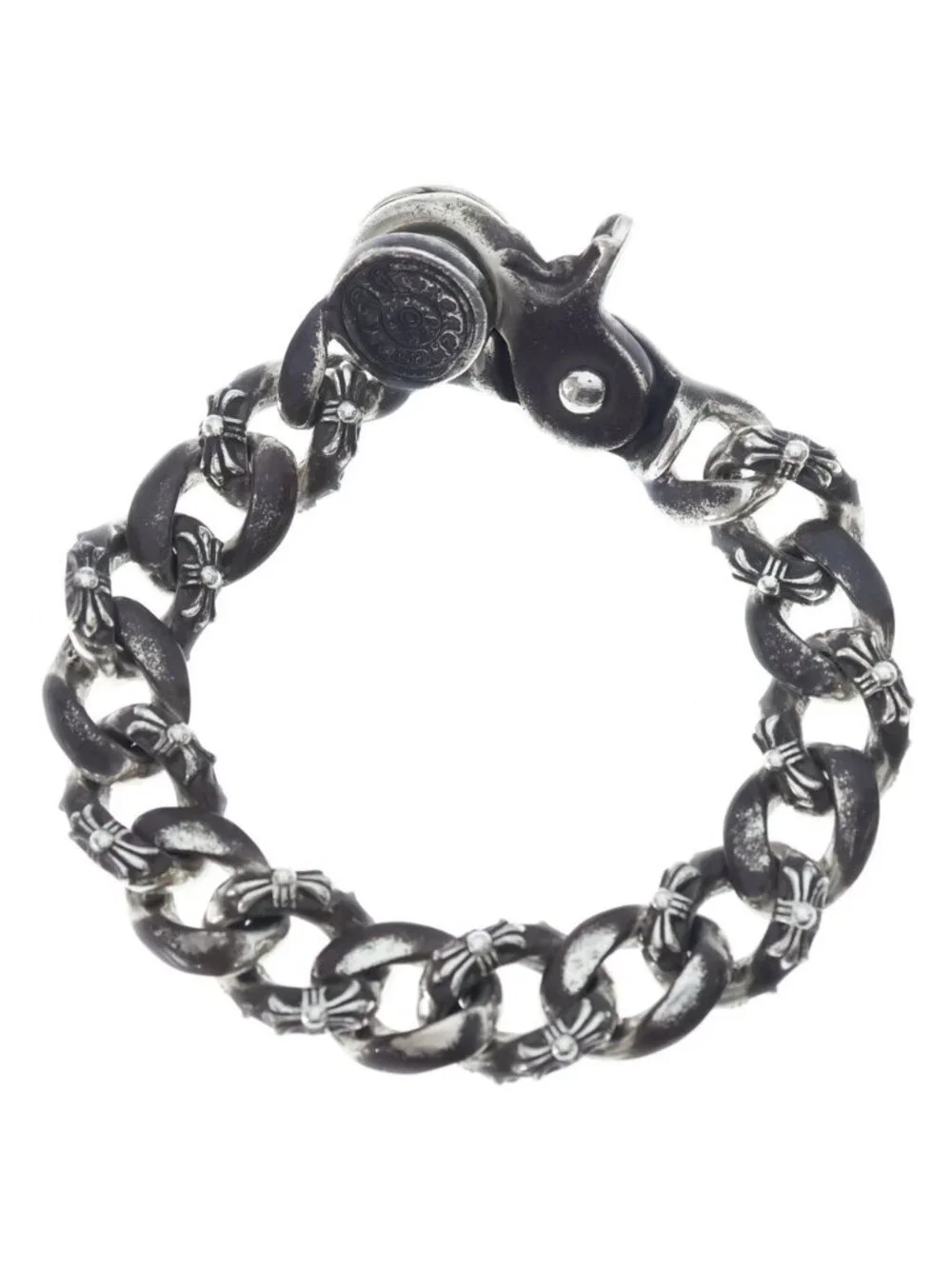 Chrome Hearts Fncy Chn Lnk Fancy Link Clip Bracelet 15 Links Silver